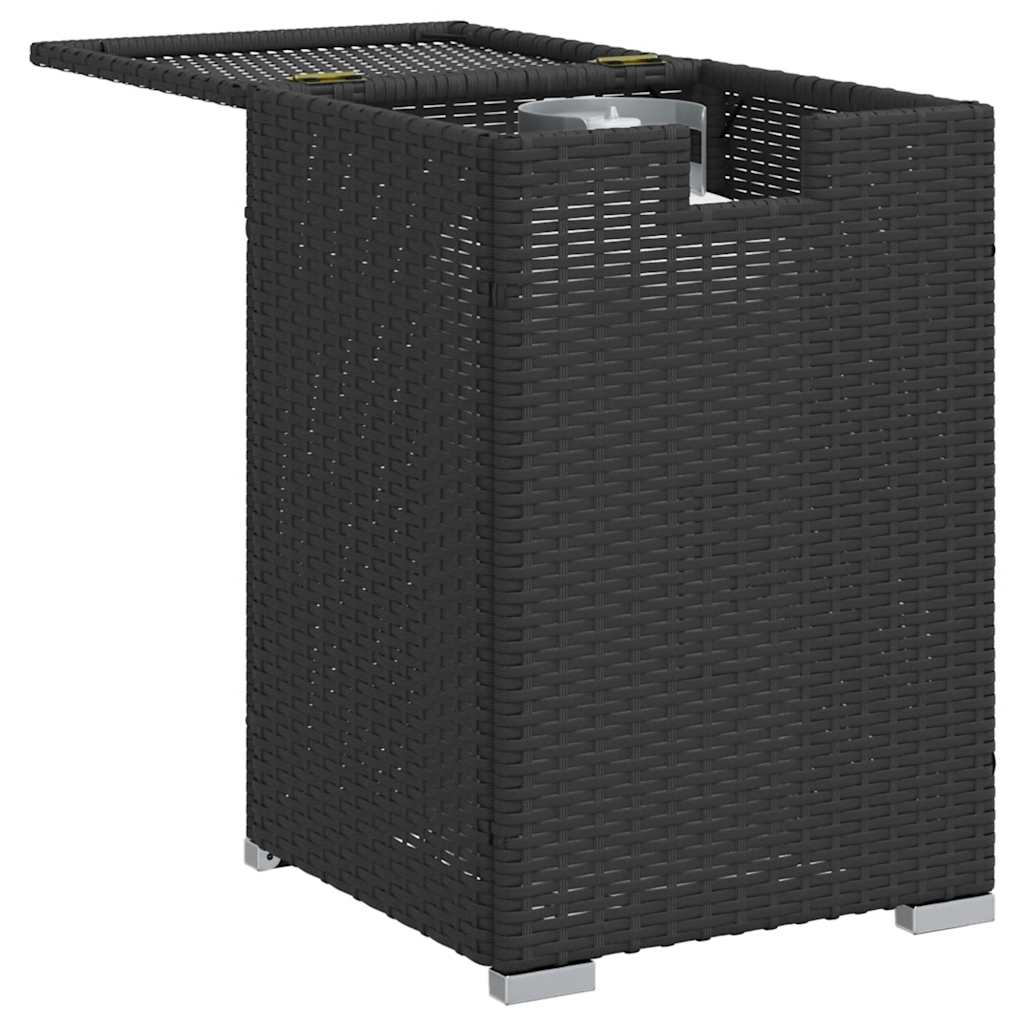 Pokrovni stol za spremnik propana crni 40x40x60 cm poliratan