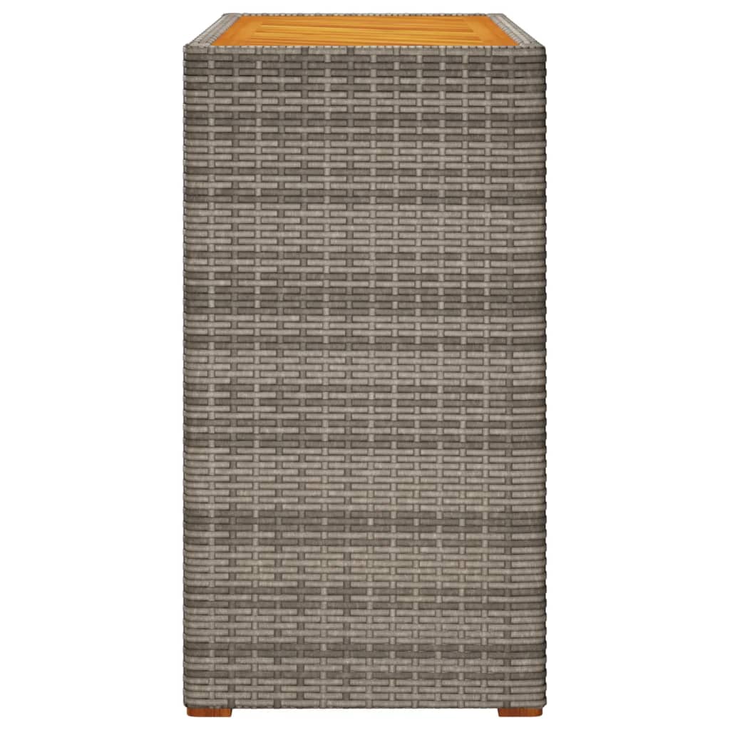 Vrtni bočni stolić s drvenom pločom sivi 100x40x75 cm poliratan
