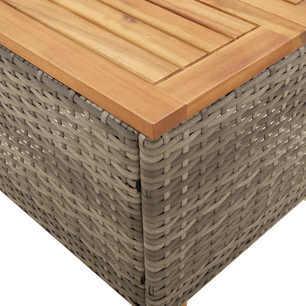 Vrtni stol sivi 45 x 45 x 37 cm od poliratana i bagremovog drva