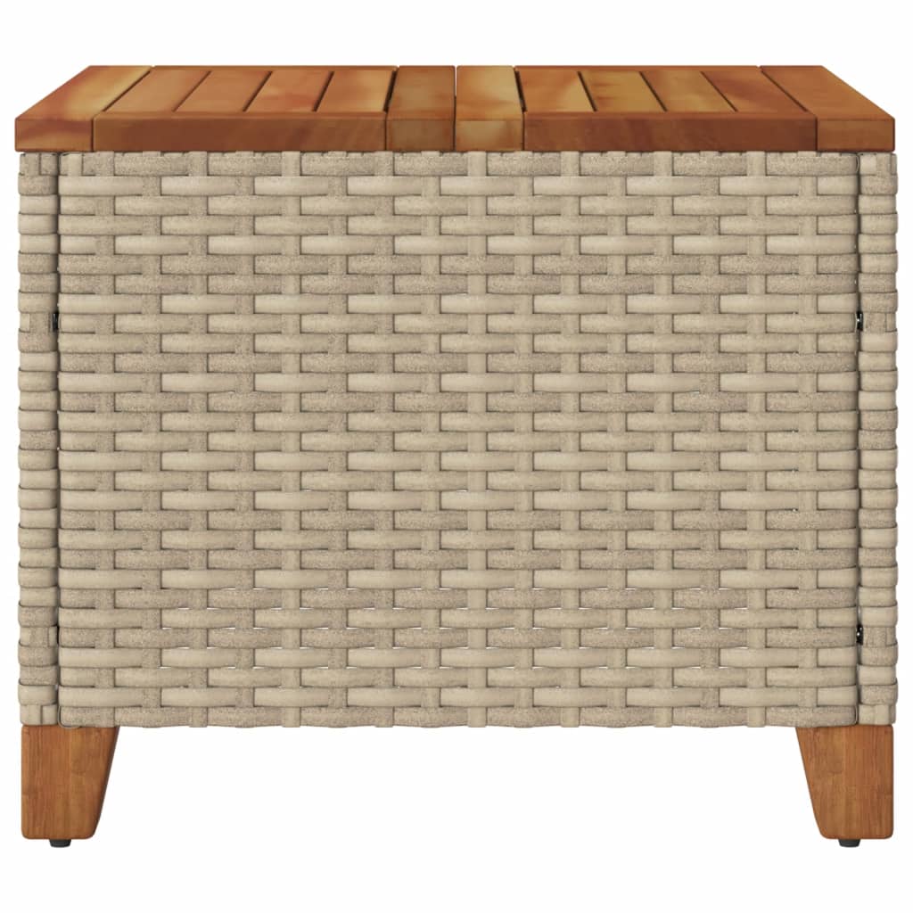 Vrtni stol bež 45 x 45 x 37 cm od poliratana i bagremovog drva