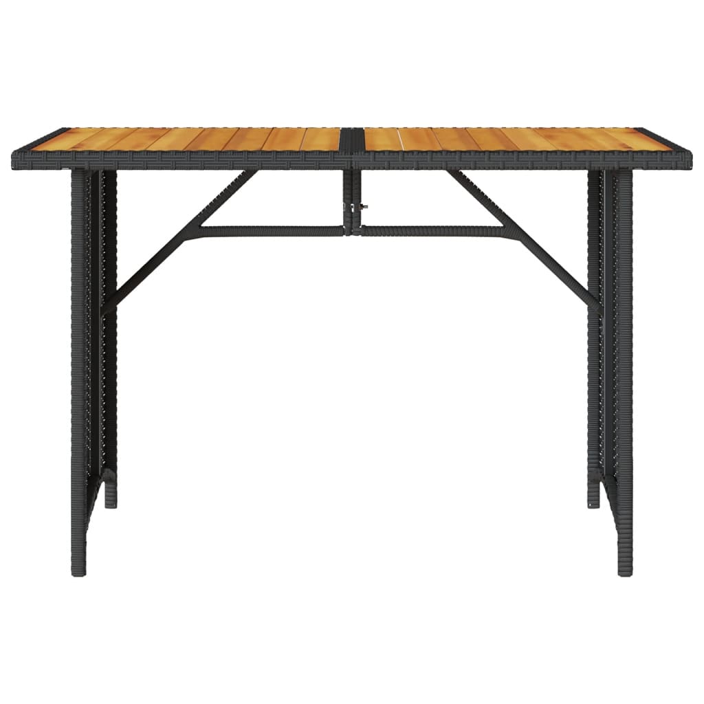 Vrtni stol s drvenom pločom crni 110 x 68 x 70 cm od poliratana
