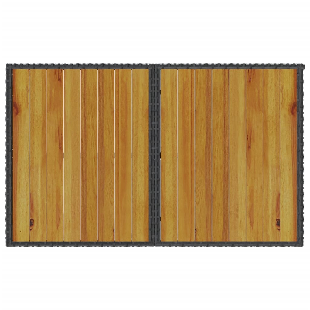 Vrtni stol s drvenom pločom crni 110 x 68 x 70 cm od poliratana