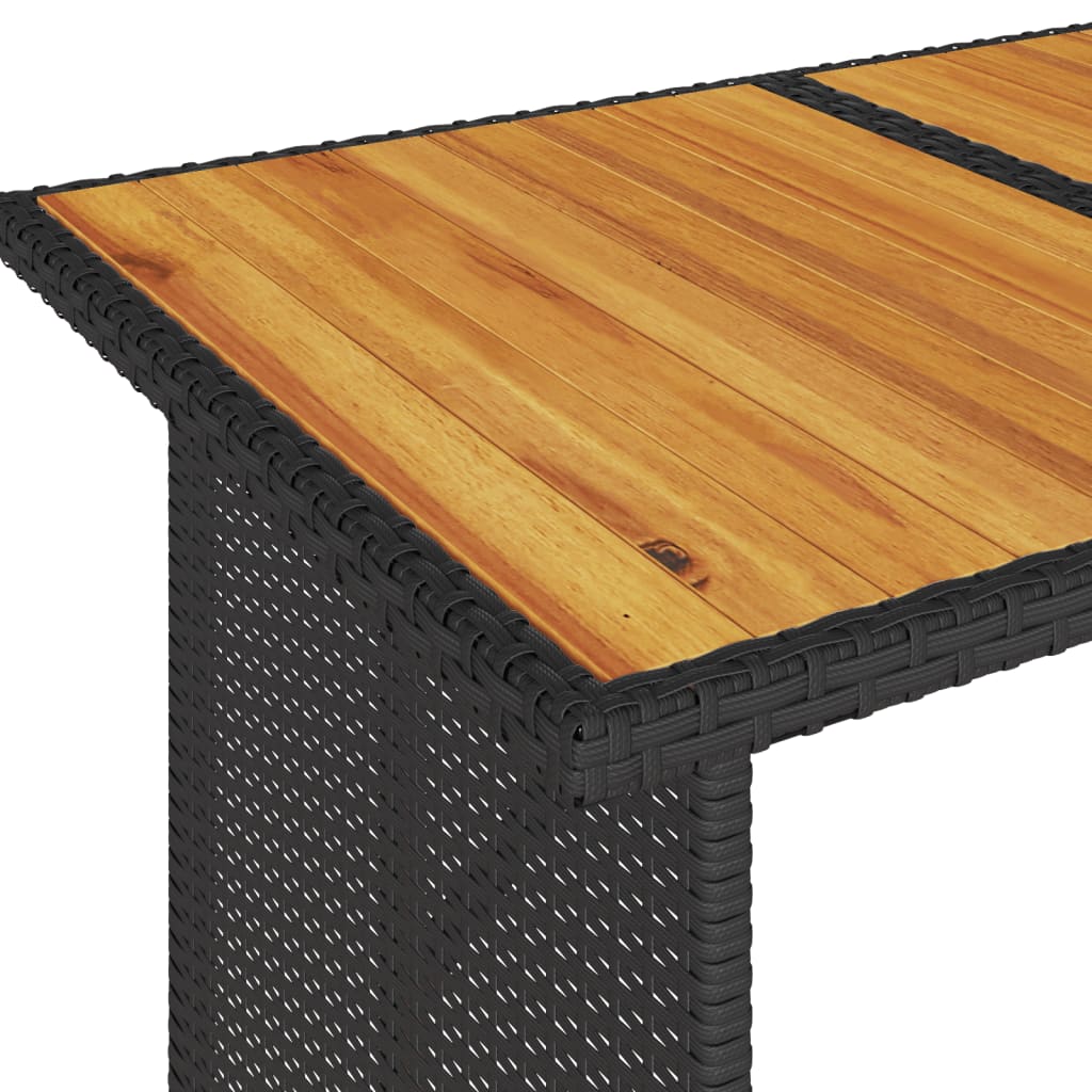 Vrtni stol s drvenom pločom crni 110 x 68 x 70 cm od poliratana