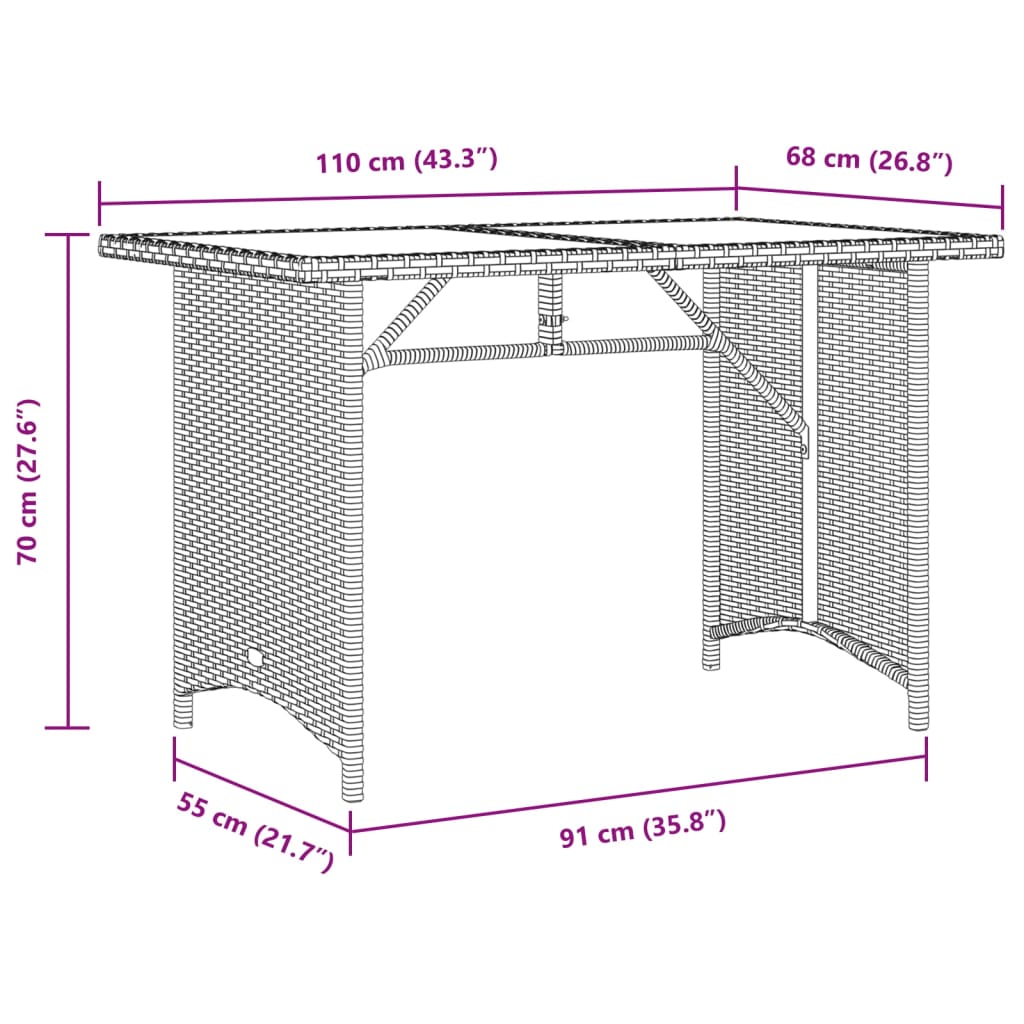Vrtni stol s drvenom pločom bež 110 x 68 x 70 cm od poliratana