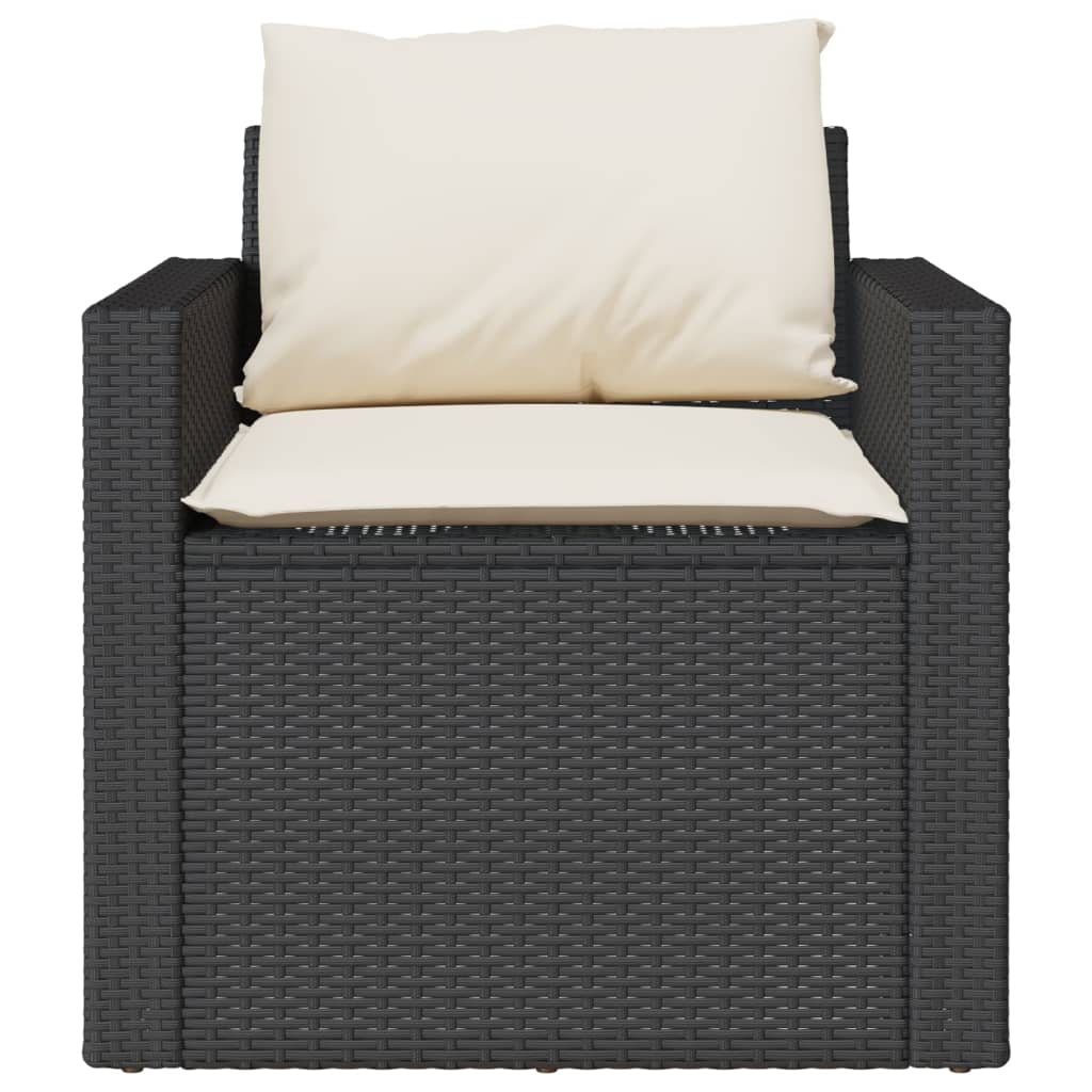 4-dijelni set vrtnih sofa od poliratana s jastucima crni