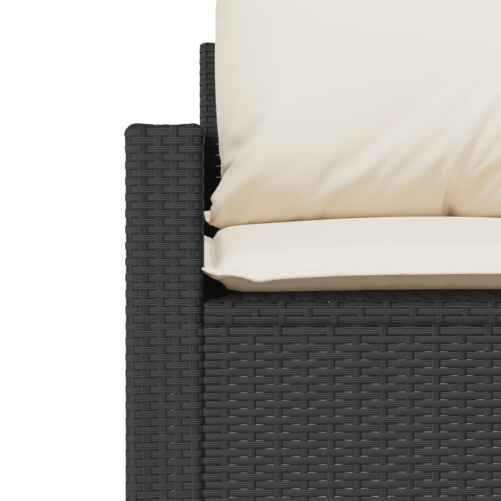 4-dijelni set vrtnih sofa od poliratana s jastucima crni