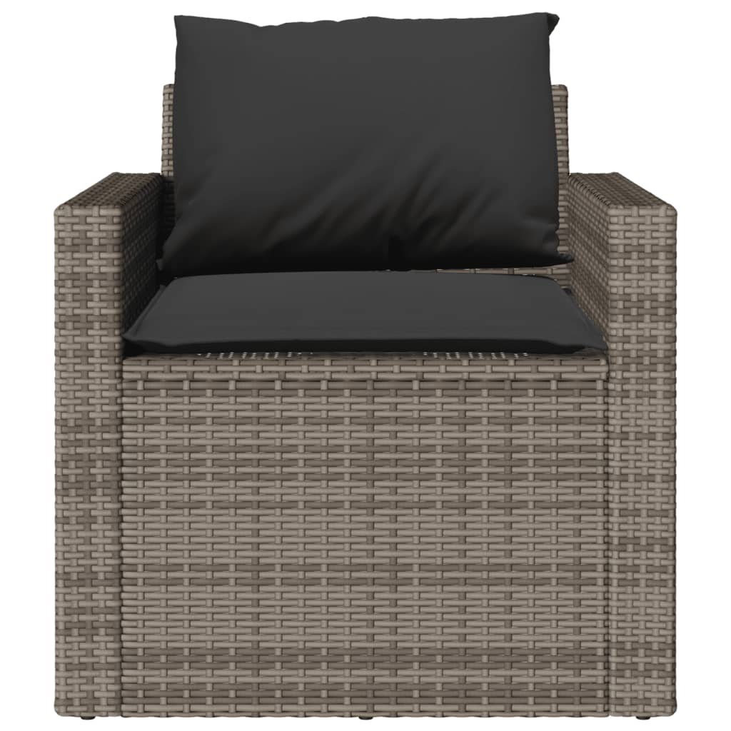 4-dijelni set vrtnih sofa od poliratana s jastucima sivi