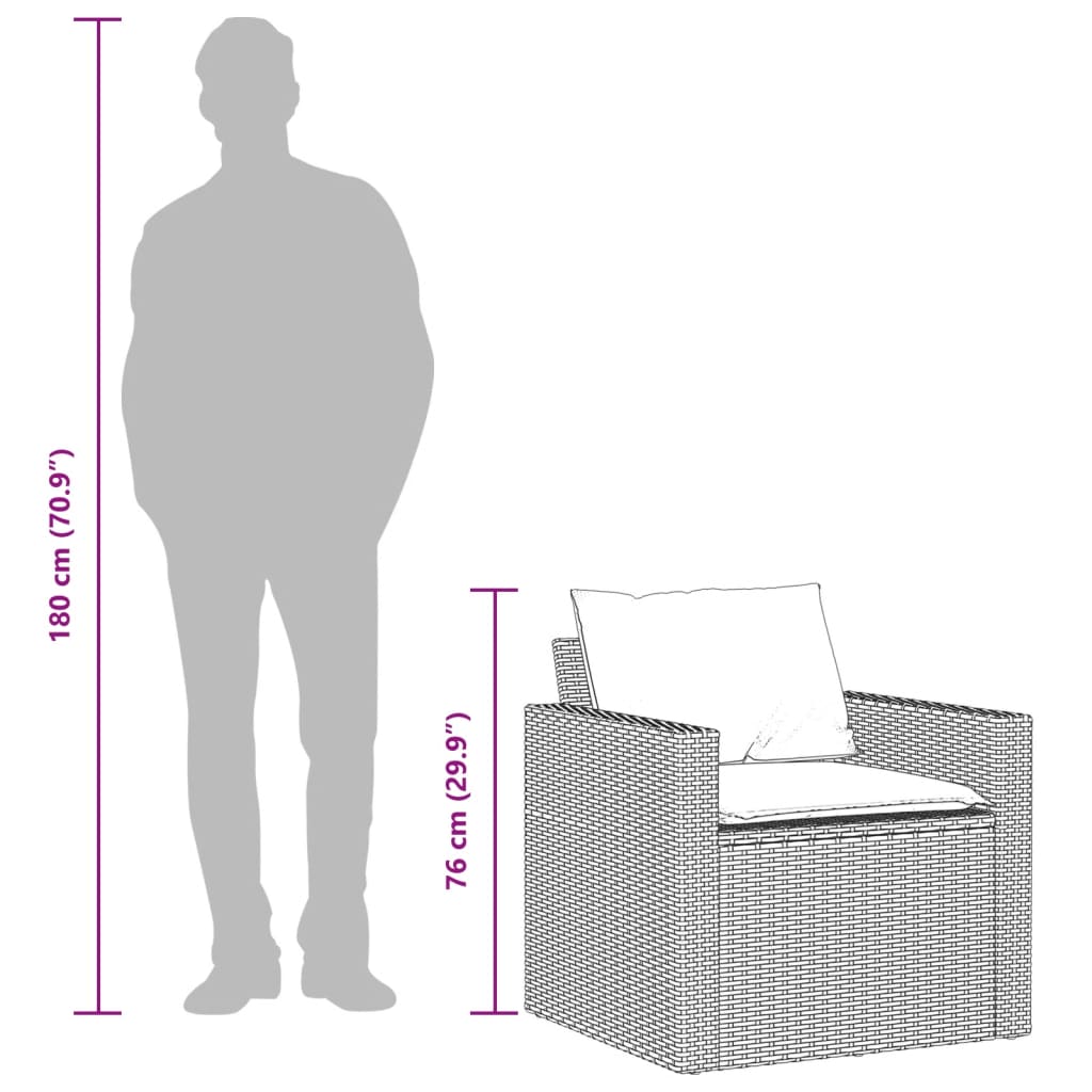 4-dijelni set vrtnih sofa s jastucima bež od poliratana