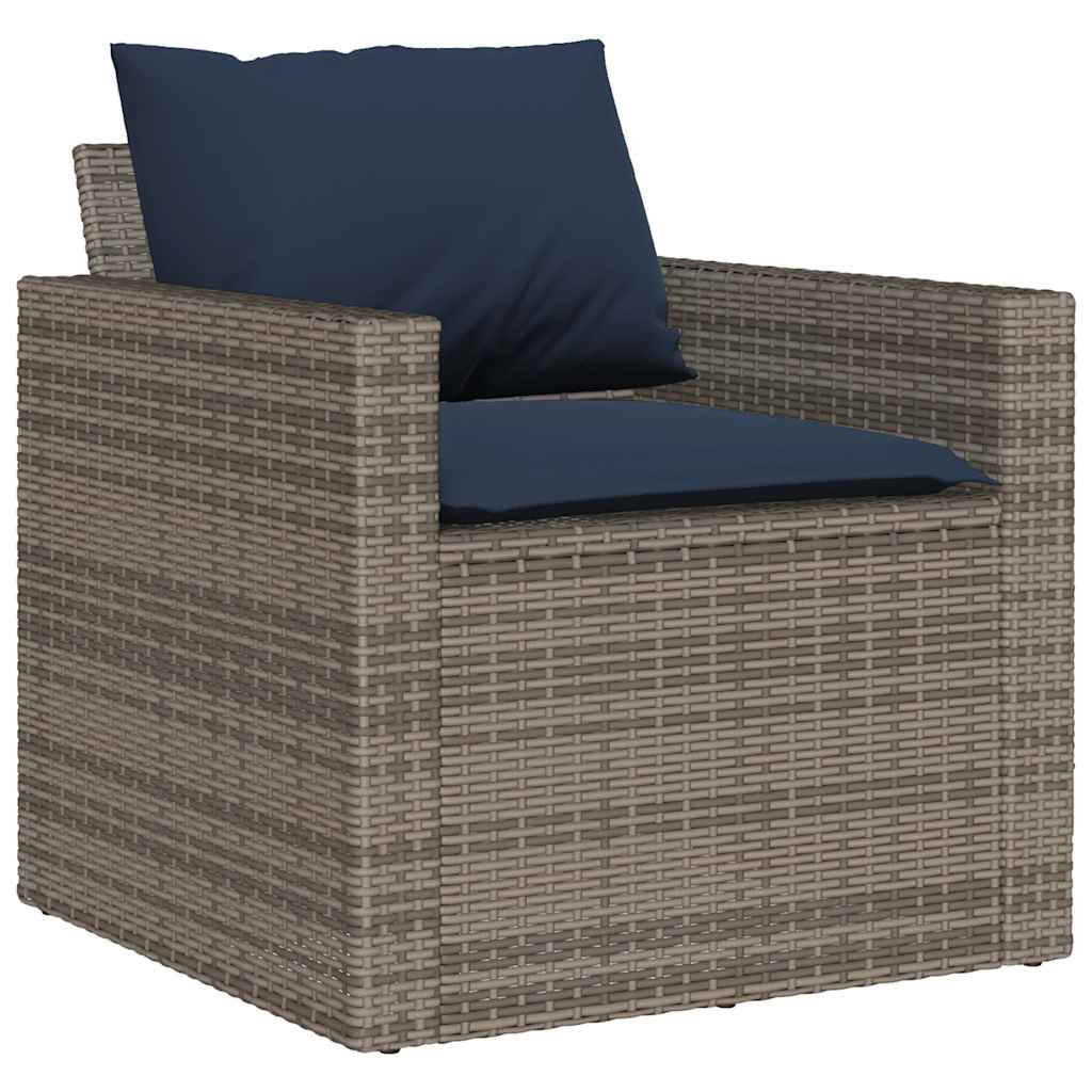 4-dijelni set vrtnih sofa od poliratana s jastucima sivi
