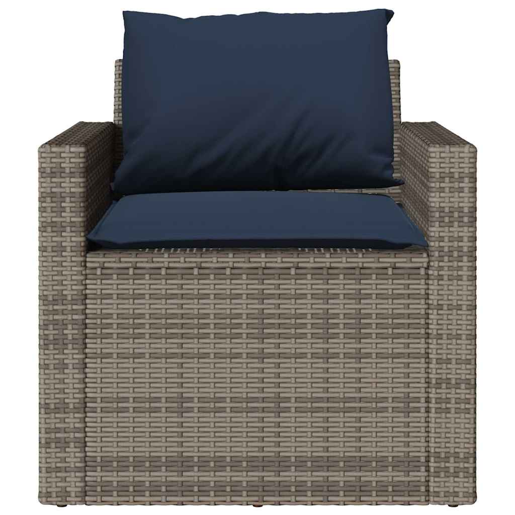 4-dijelni set vrtnih sofa od poliratana s jastucima sivi