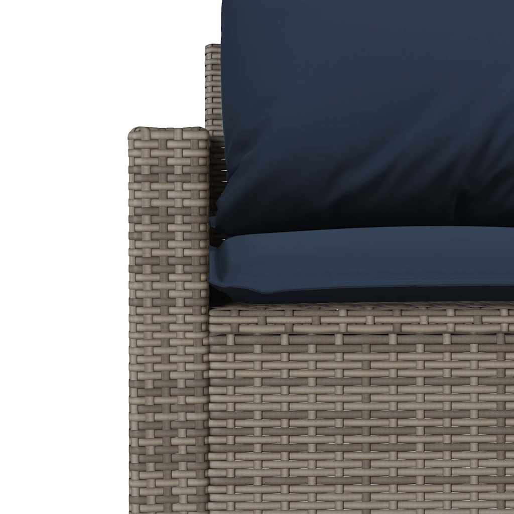 4-dijelni set vrtnih sofa od poliratana s jastucima sivi