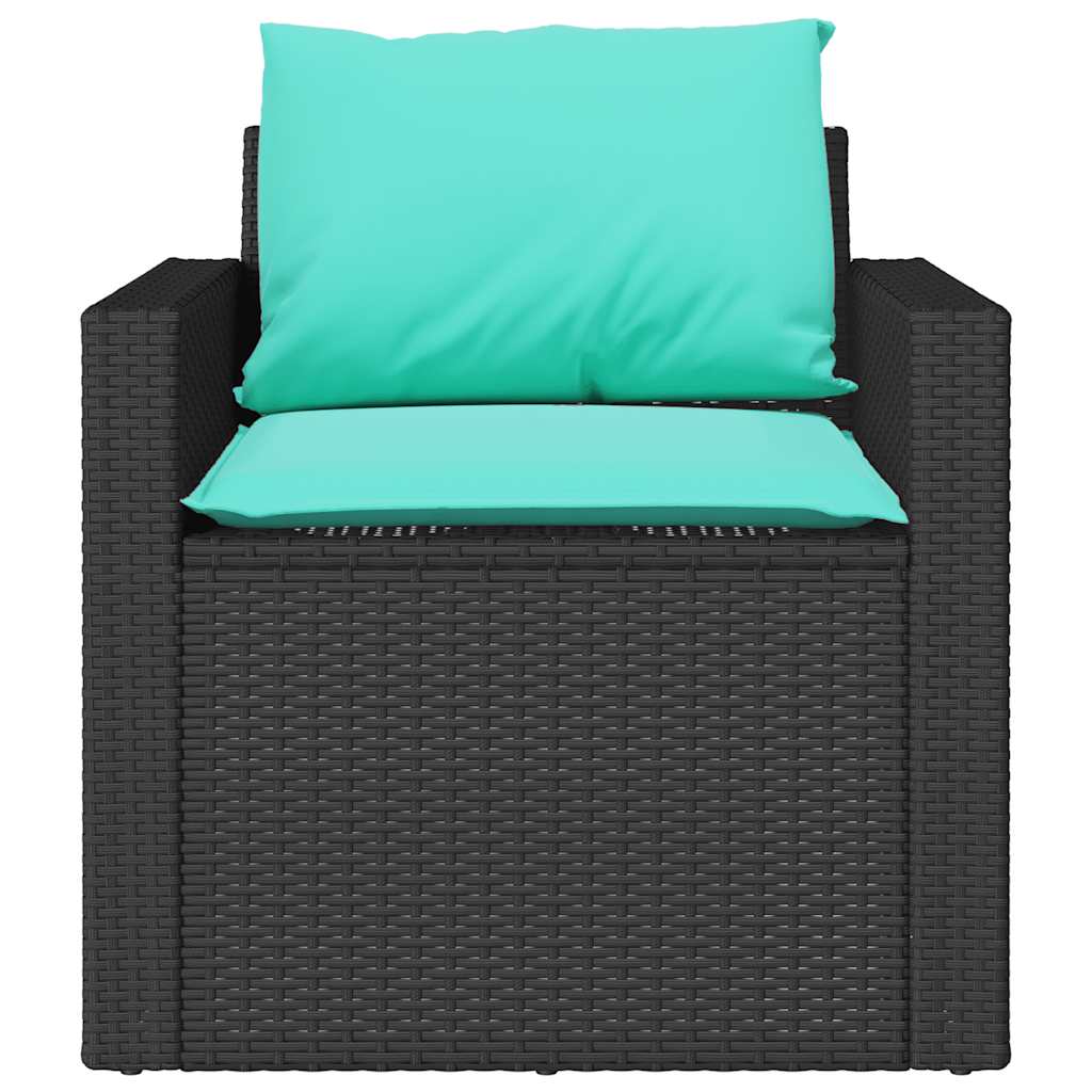 4-dijelni set vrtnih sofa od poliratana s jastucima crni