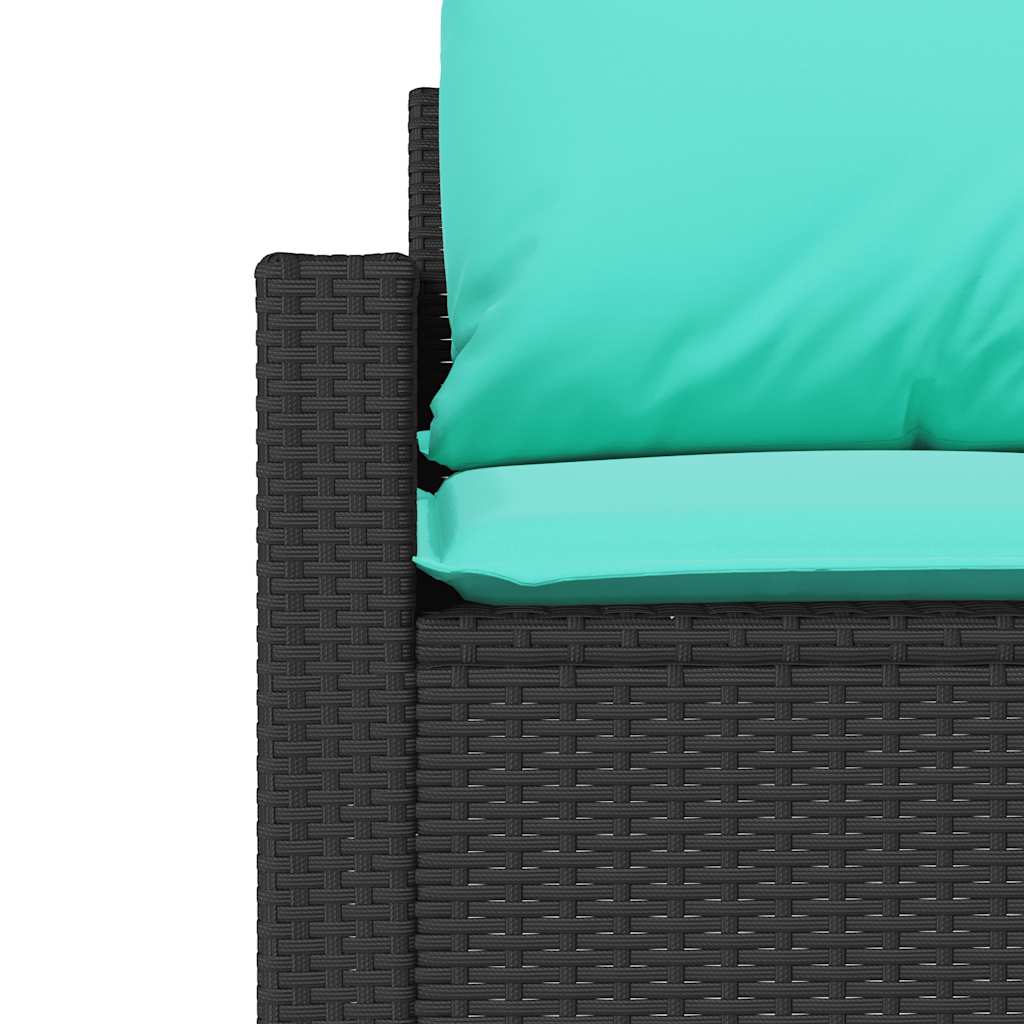 4-dijelni set vrtnih sofa od poliratana s jastucima crni