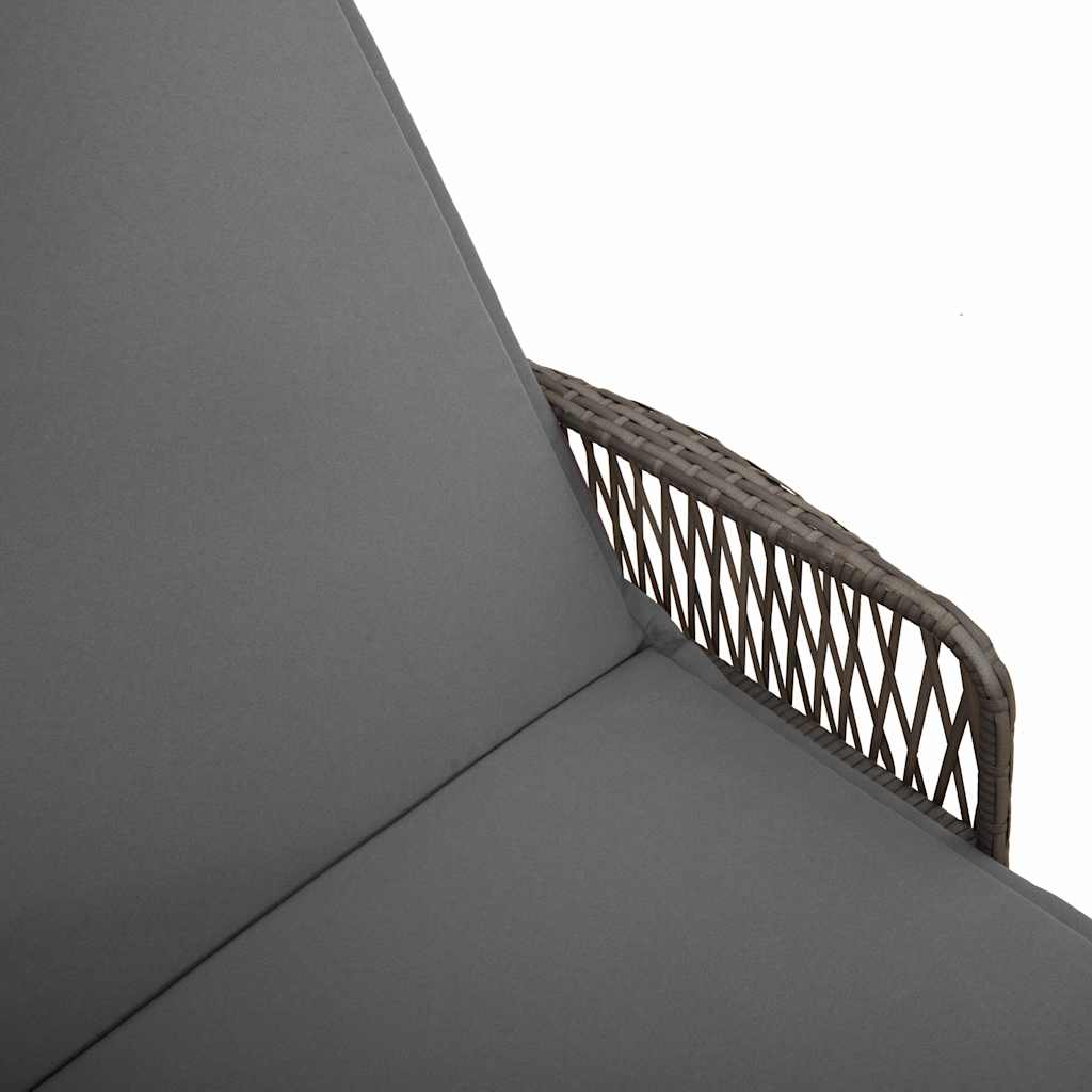 Ležaljka 3 pcs Siva i tamno siva 55 x 200 x 92 cm poliratan