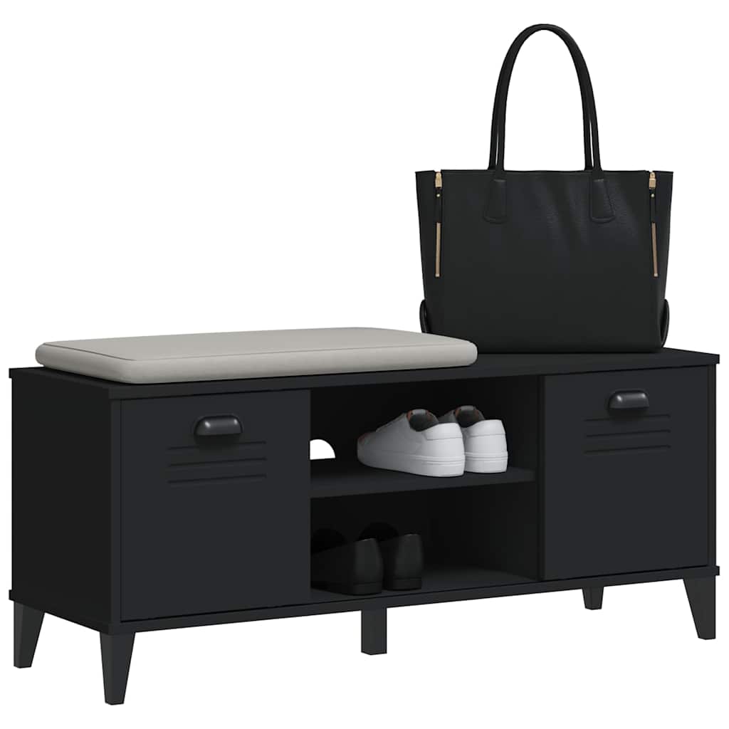Klupa za cipele VIKEN crna 106 x 35 x 45 cm konstruirano drvo