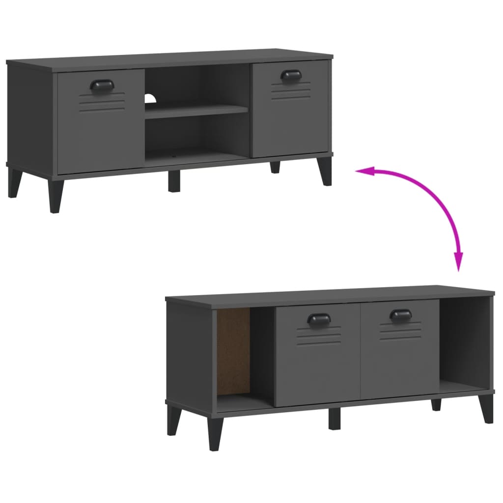 Klupa za cipele VIKEN antracit siva 106 x 35 x 45 cm drvena