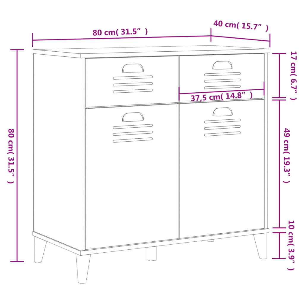 Komoda VIKEN bijela 80 x 40 x 80 cm od konstruiranog drva