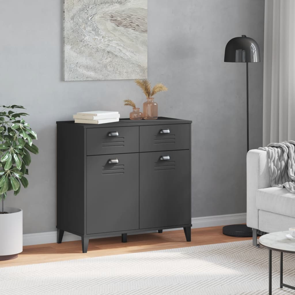 Komoda VIKEN antracit siva 80 x 40 x 80 cm konstruirano drvo