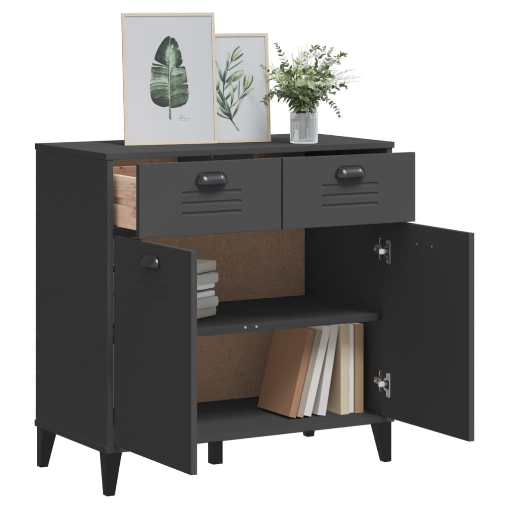 Komoda VIKEN antracit siva 80 x 40 x 80 cm konstruirano drvo