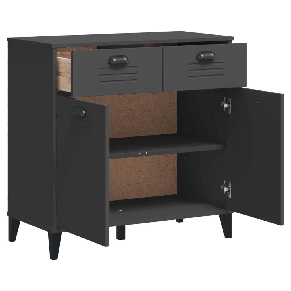 Komoda VIKEN antracit siva 80 x 40 x 80 cm konstruirano drvo
