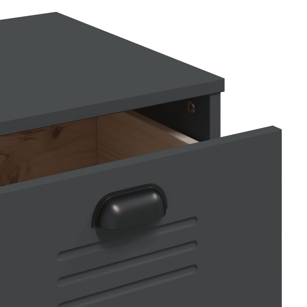 Komoda VIKEN antracit siva 80 x 40 x 80 cm konstruirano drvo
