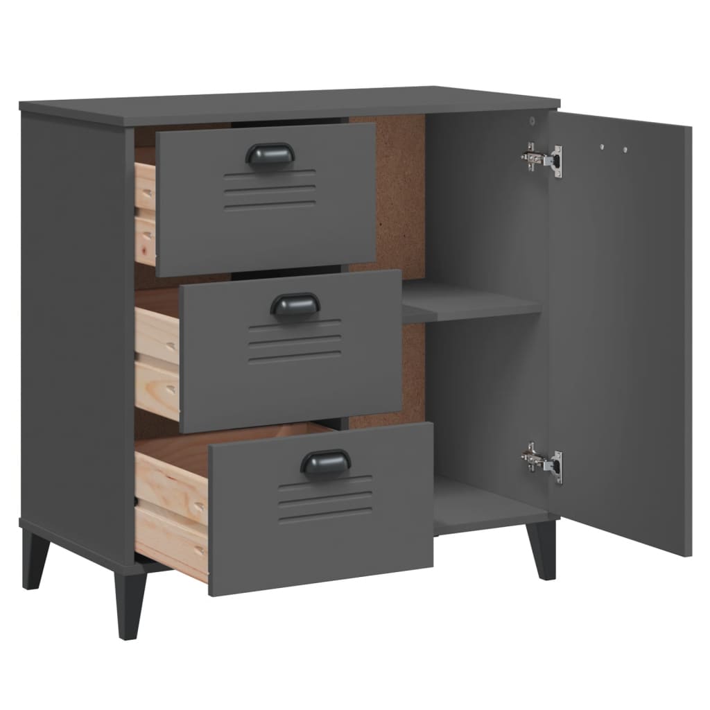 Komoda VIKEN antracit siva 80 x 40 x 80 cm konstruirano drvo