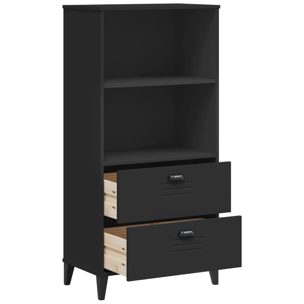 Regal za knjige VIKEN crni 60 x 35 x 123 cm konstruirano drvo