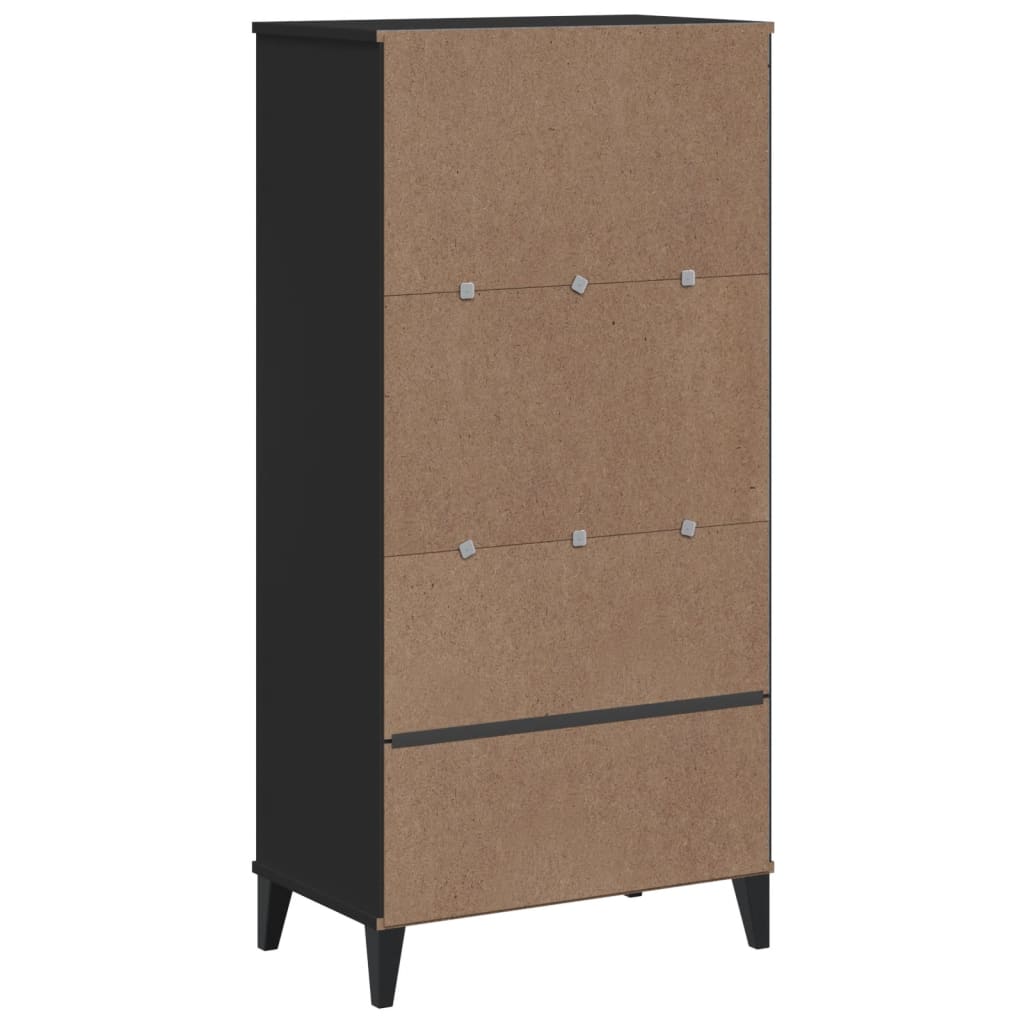Regal za knjige VIKEN crni 60 x 35 x 123 cm konstruirano drvo