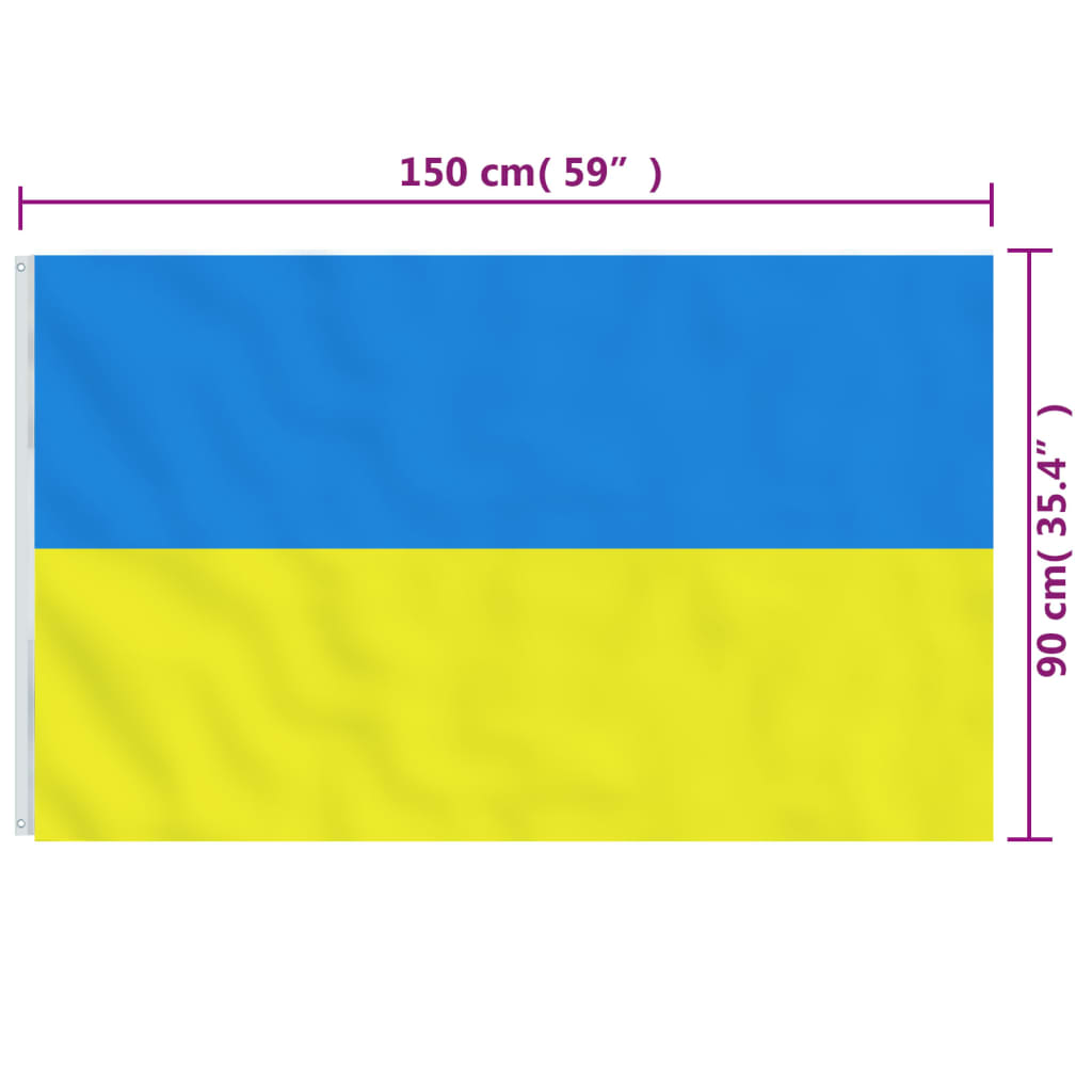 Ukrajinska zastava s mesinganim ušicama 90 x 150 cm