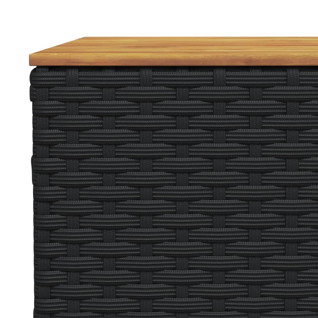 Vrtni stol crni 55 x 55 x 36 cm od poliratana i bagremovog drva