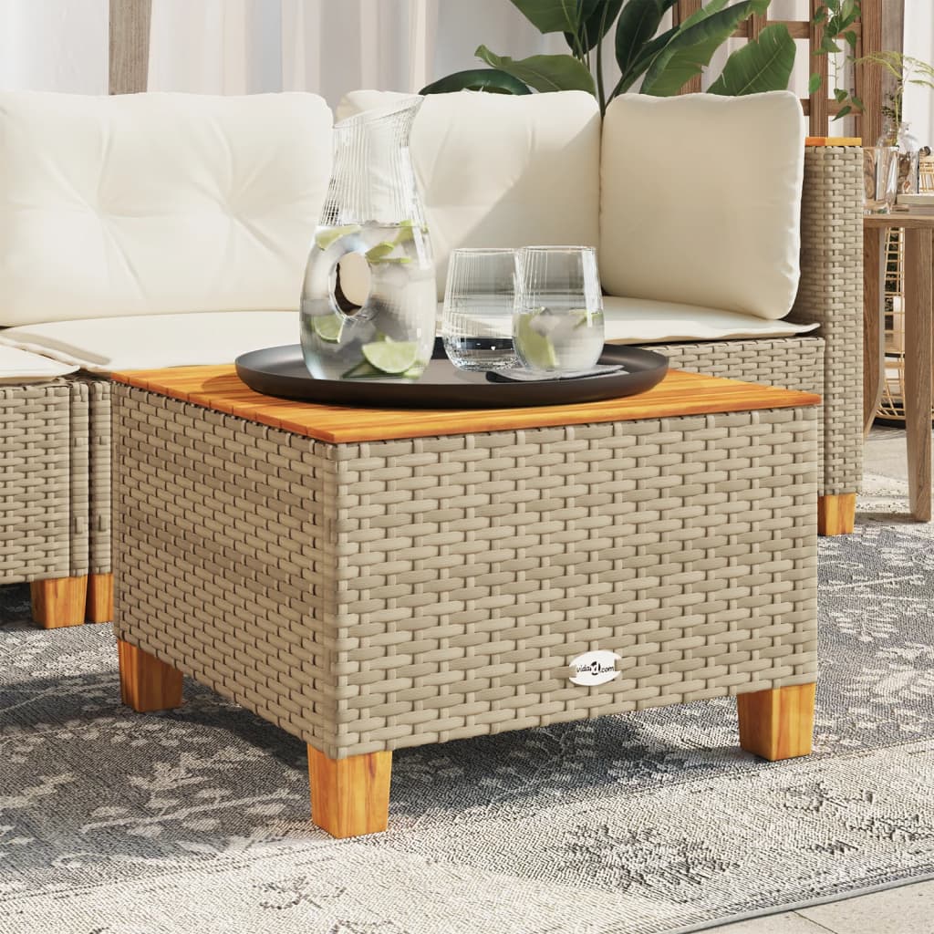 Vrtni stol bež 55 x 55 x 36 cm od poliratana i bagremovog drva