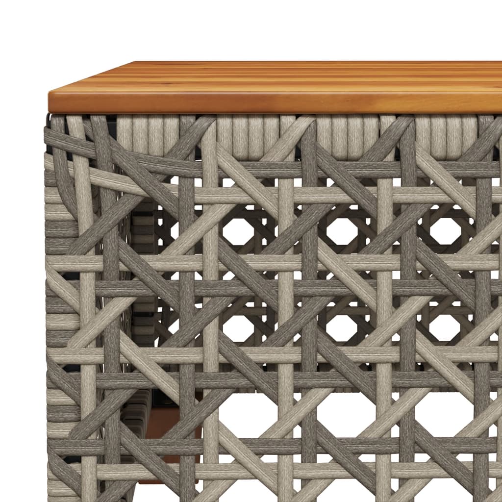 Vrtni stol sivi 55 x 55 x 36 cm od poliratana i bagremovog drva