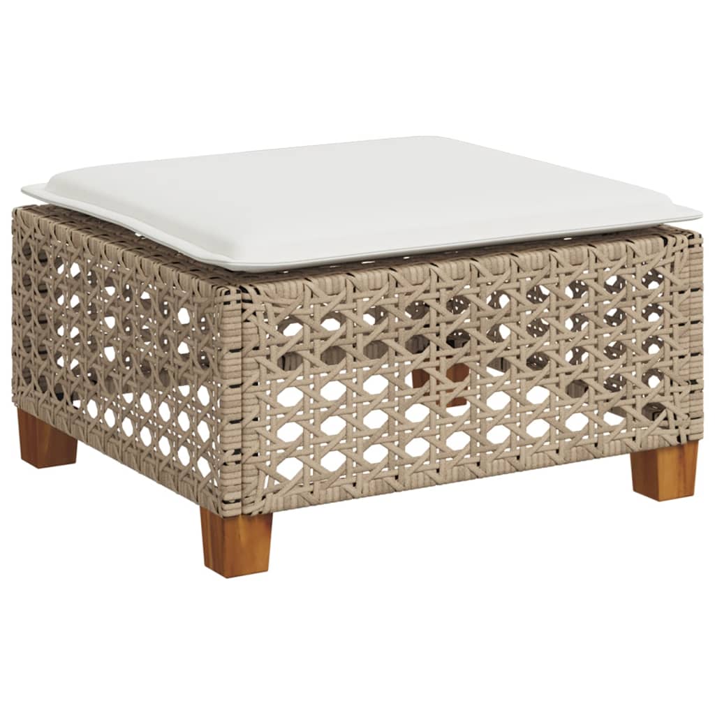 Vrtni stolac s jastukom bež 63,5x56x32 cm poliratan