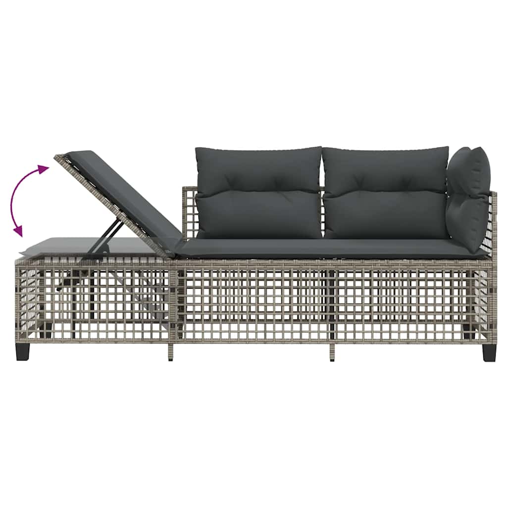 3-dijelni set kutne vrtnih sofa s jastucima sivi od poliratana