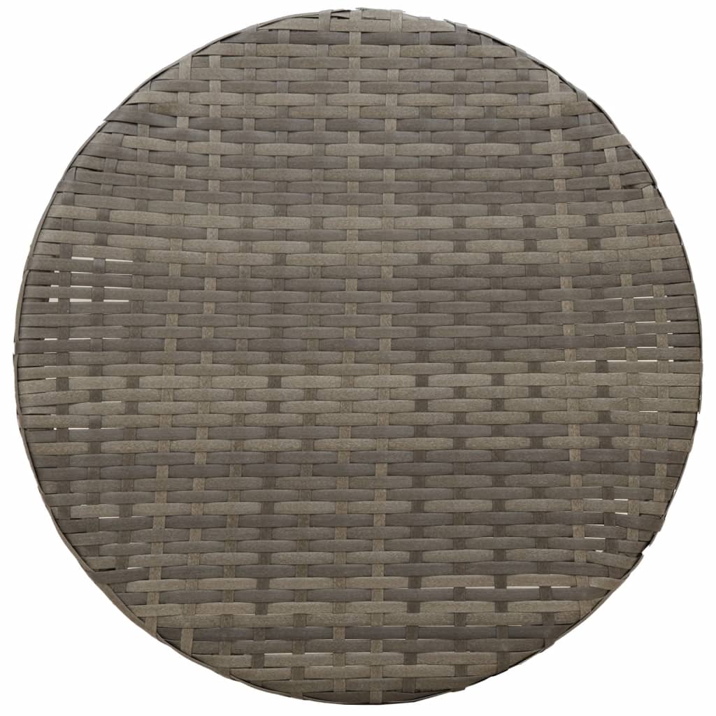 3-dijelni bistro set od poliratana s jastucima sivi