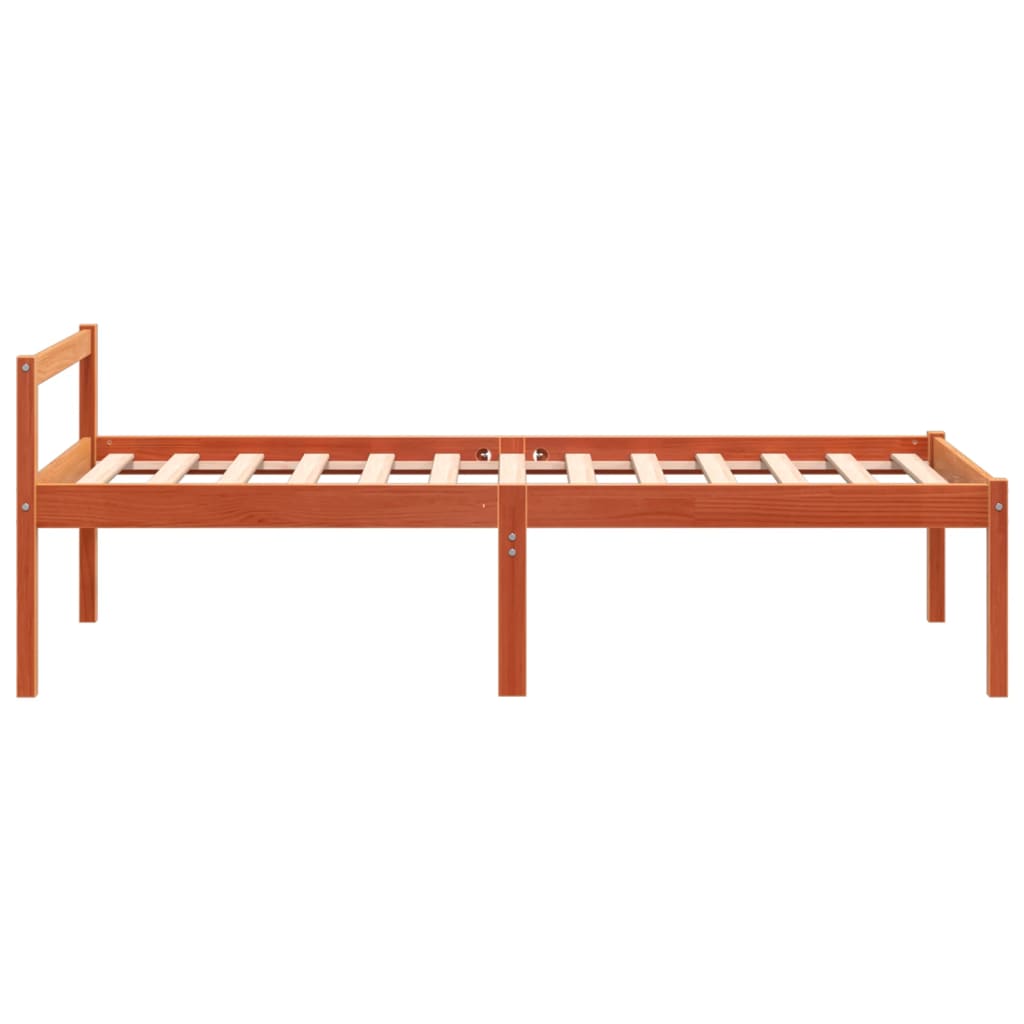 Krevet za starije osobe voštano smeđi 75 x 190 cm od borovine