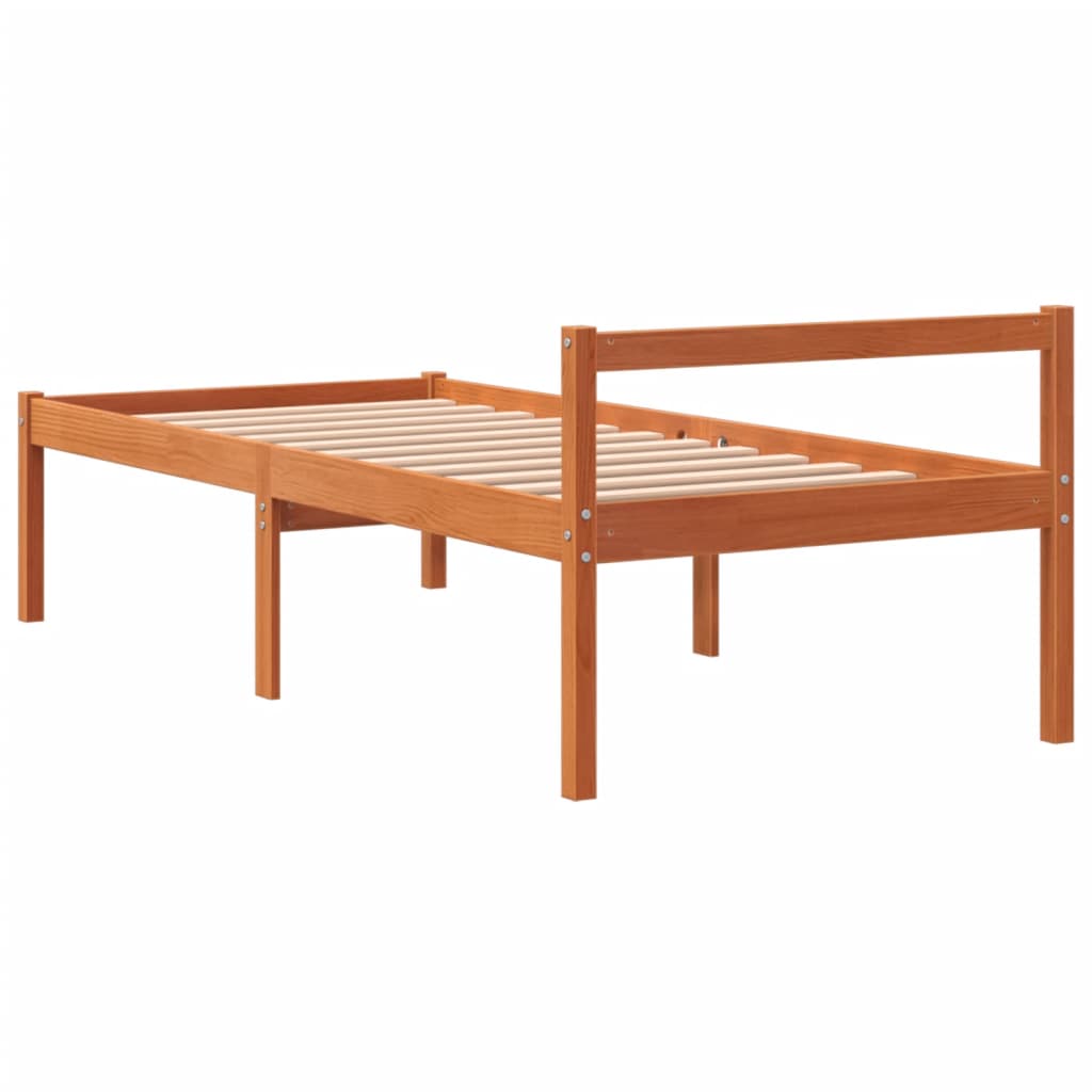 Krevet za starije osobe voštano smeđi 75 x 190 cm od borovine