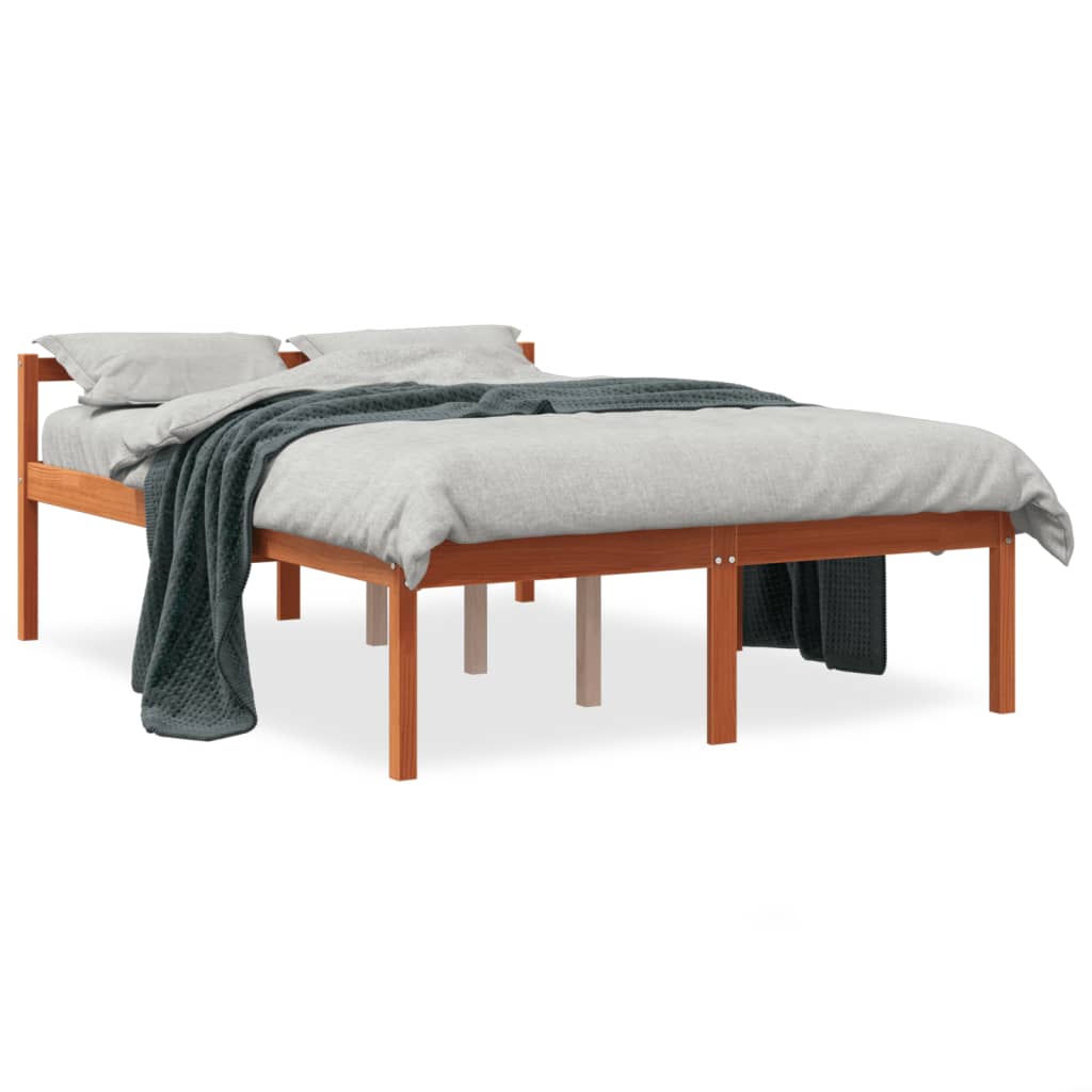 Krevet za starije osobe voštano smeđi 135 x 190 cm od borovine