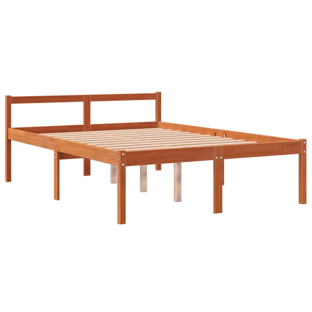 Krevet za starije osobe voštano smeđi 135 x 190 cm od borovine