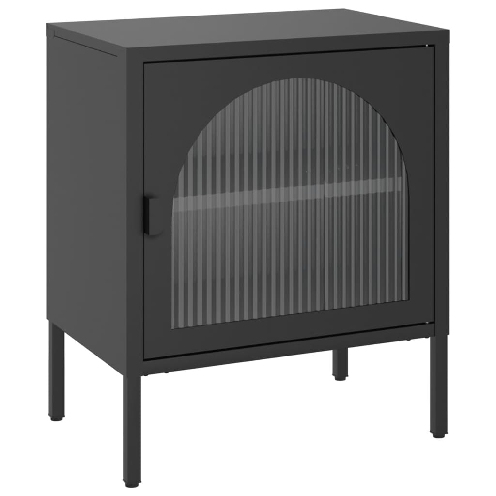 Noćni ormarići 2 kom crni 50 x 35 x 60 cm od stakla i čelika