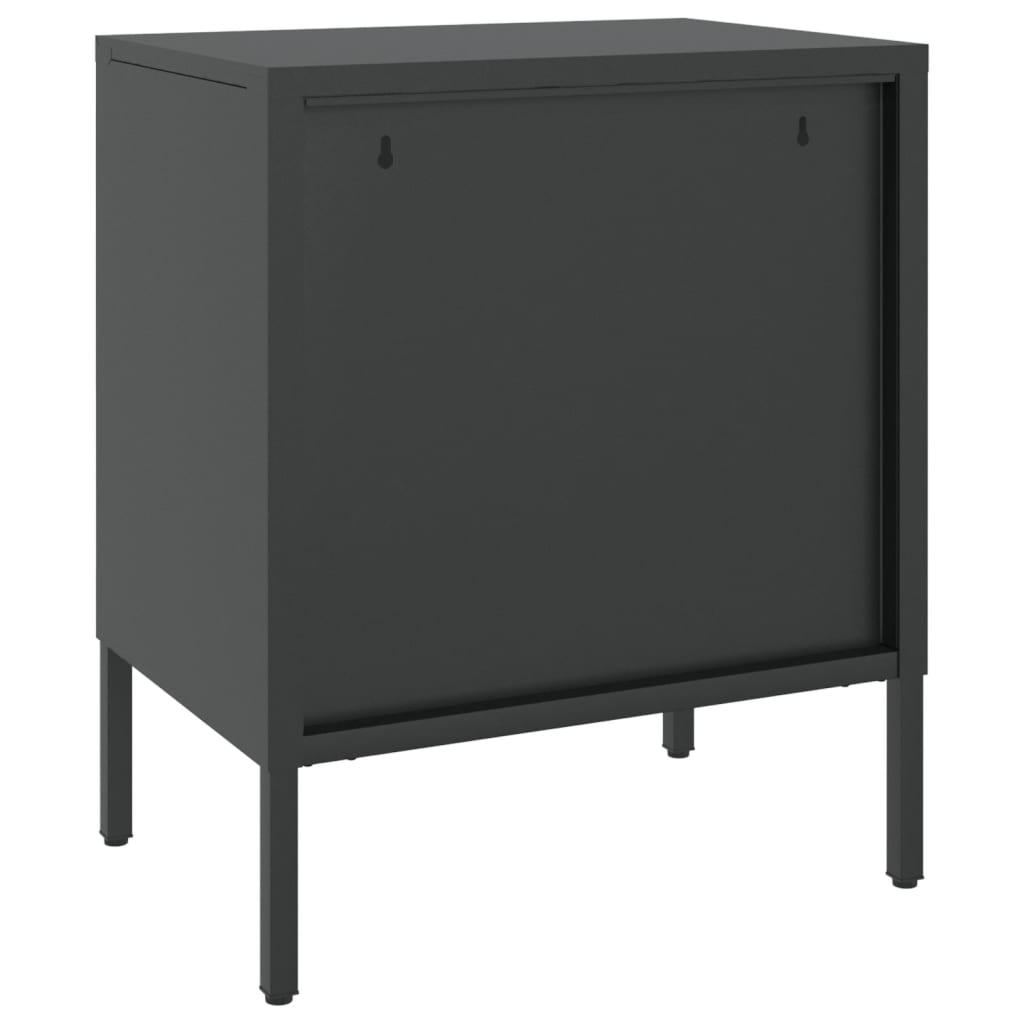 Noćni ormarići 2 kom crni 50 x 35 x 60 cm od stakla i čelika