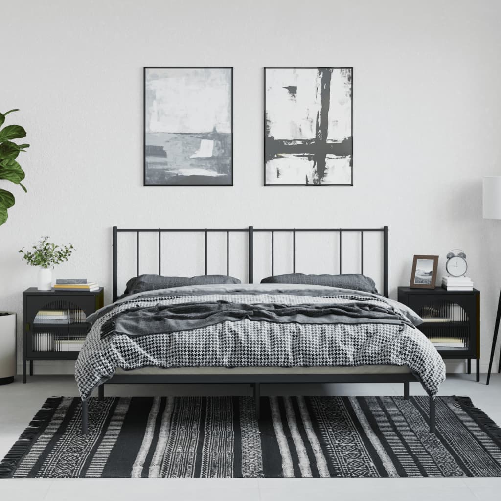 Noćni ormarići 2 kom crni 50 x 35 x 60 cm od stakla i čelika