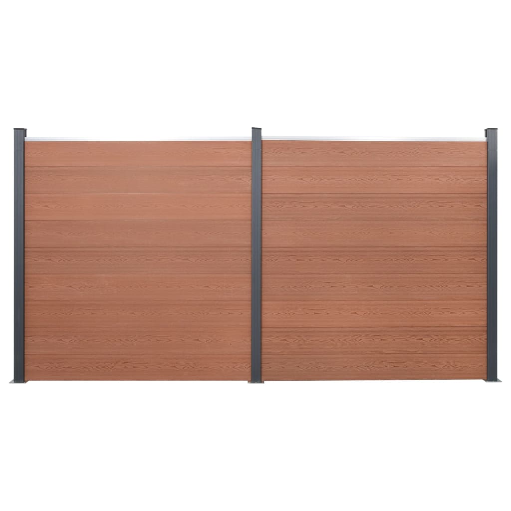 Set panela za ogradu smeđi 353x186 cm WPC