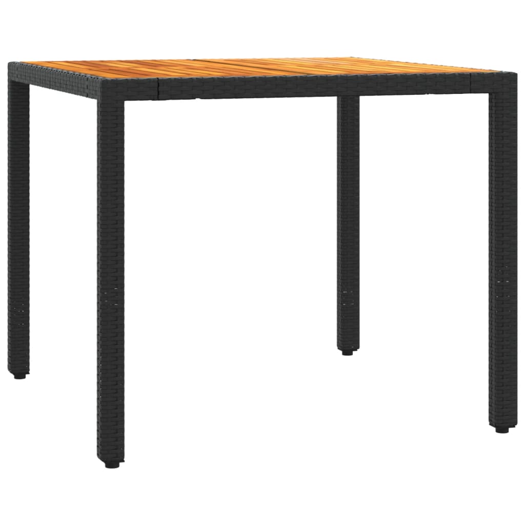 3-dijelni bistro set s jastucima crni od poliratana
