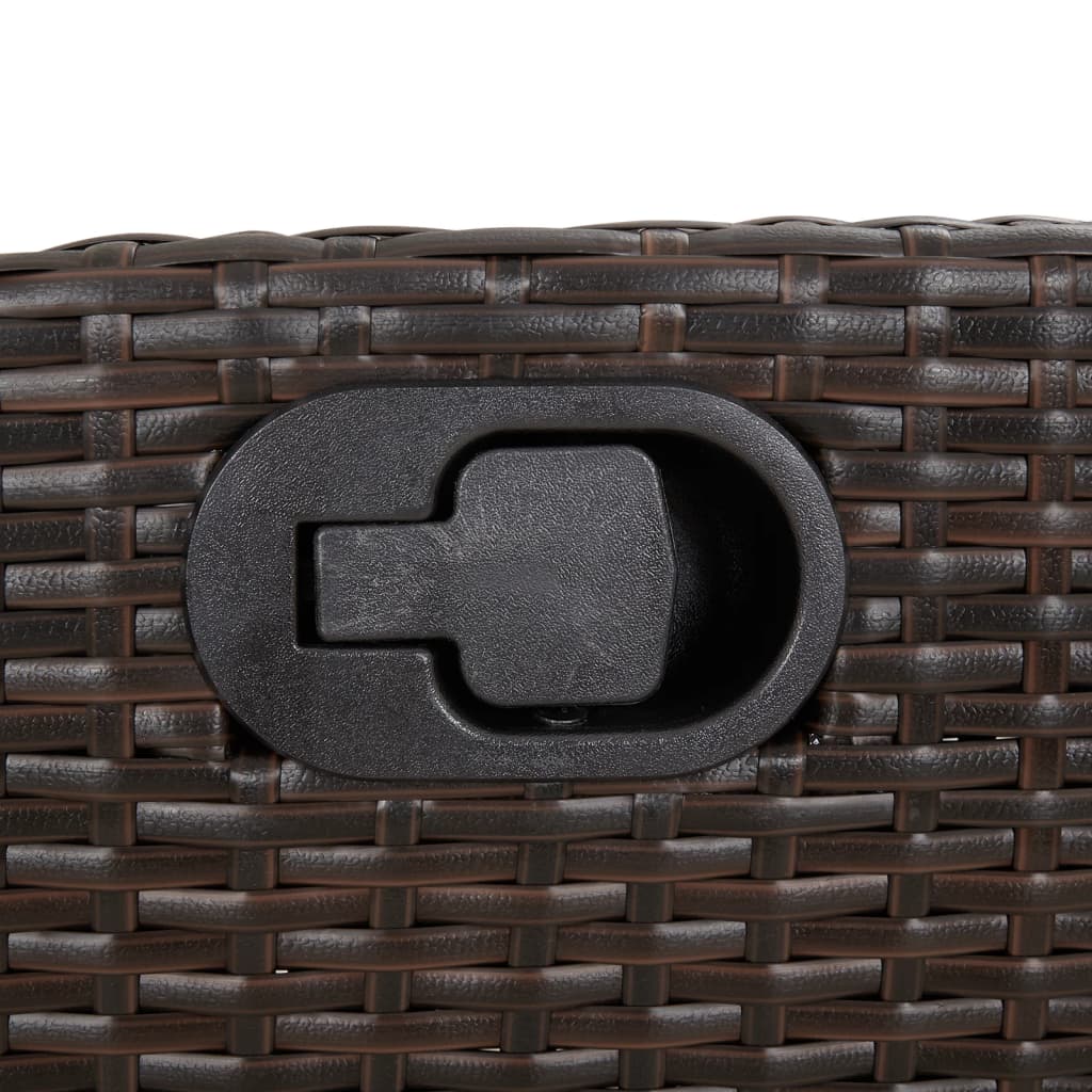 5-dijelni vrtni blagovaonski set s jastucima poliratan smeđi