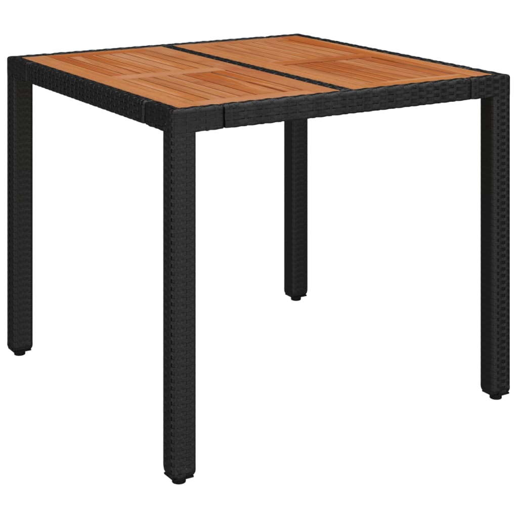 3-dijelni bistro set s jastucima crni od poliratana