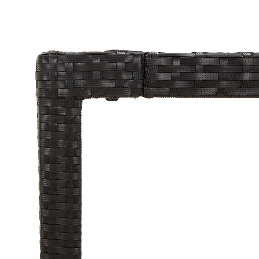 5-dijelni vrtni blagovaonski set s jastucima od poliratana crni Crna 150 cm table length