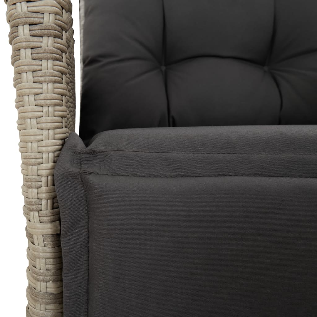 9-dijelni vrtni blagovaonski set od poliratana s jastucima sivi
