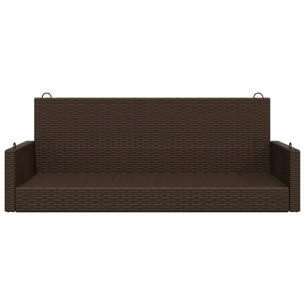 Klupa za ljuljanje smeđa 119 x 56 x 48 cm od poliratana