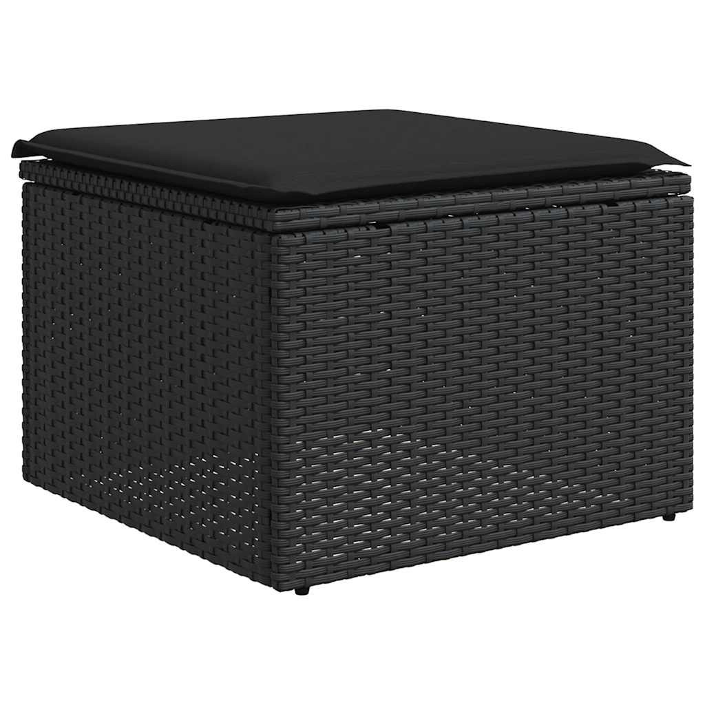 Vrtna stolica s jastukom crna 55x55x37 cm poli ratan